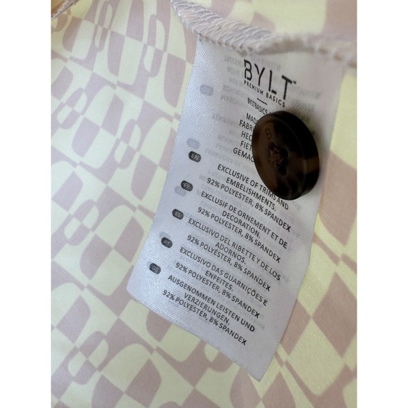 BYLT‎ Polo premium basics, Paloma shirt,L Short Sleeve  all over print Stretch - Picture 5 of 7